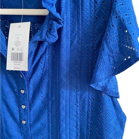 Kim Rogers NWT Ollie Blue Top. Size L - Picture 3 of 6